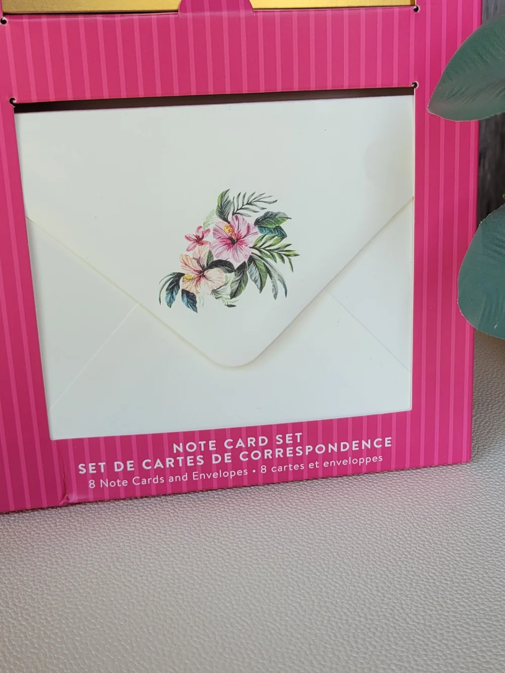 OCS Designs Pink Tropical Floral Note Card Set